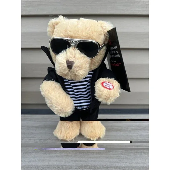 Elvis Presley Jailhouse Rock Musical Animation Singing Teddy Bear Plush NEW - Picture 2 of 8
